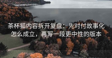 茶杯狐内容拆开复盘：先对付故事化怎么成立，再写一段更中性的版本